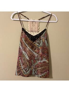 BKE Paisely Blouse With Sequins And Lace